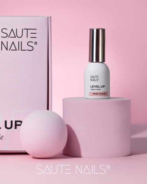 Saute Nails BiB Level UP Rose Cloud 8ml – żel budujący w butelce mleczny róż