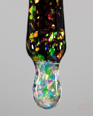 Saute Nails Holo Flakes Top No Wipe 8ml – top hybrydowy z holograficznymi płatkami