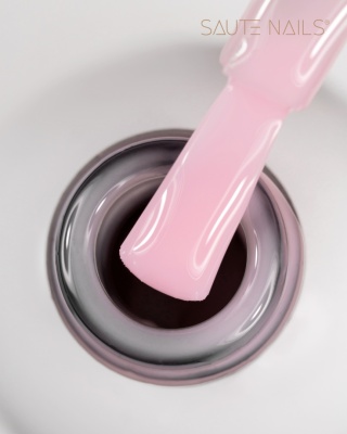 Saute Nails Candy Pink Top No Wipe 8ml – półtransparentny różowy top hybrydowy