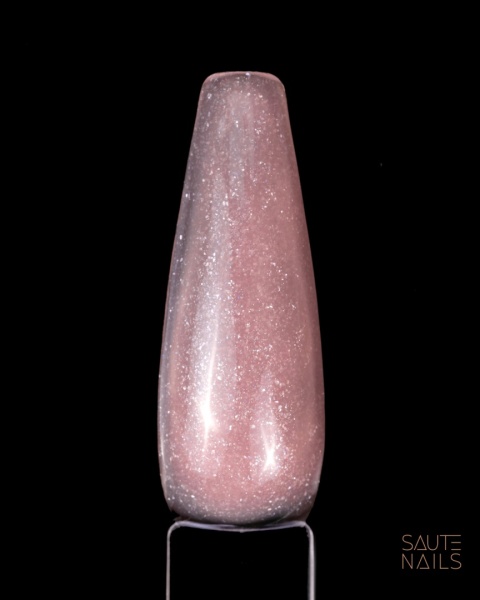 Saute Nails Express Base Sparkling Peachy 8ml – brzoskwiniowa baza hybrydowa z drobinką