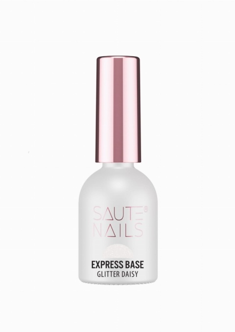 Saute Nails Express Base Glitter Daisy 8ml – brokatowa baza hybrydowa TPO & HEMA Free