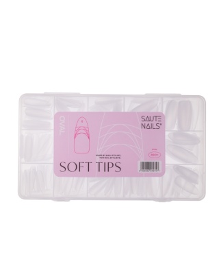 Soft Tips Oval 360 szt – tipsy do paznokci owalne transparentne