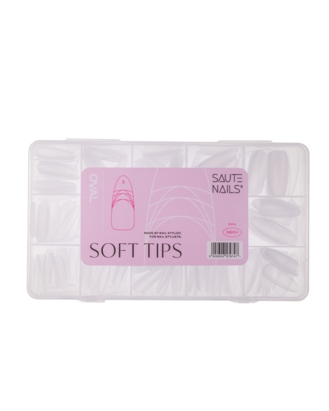 Soft Tips Oval 360 szt – tipsy do paznokci owalne transparentne