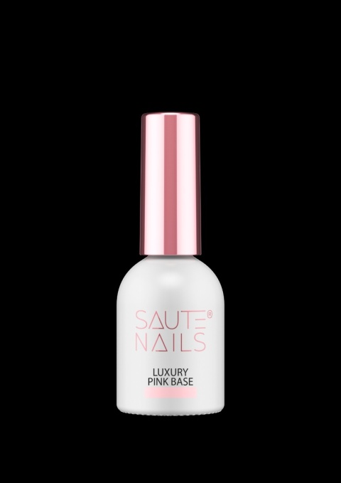 Saute Nails Baza hybrydowa Luxury Pink Base 8 ml – różowa 90% krycia