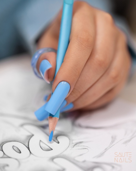 Saute Nails Lakier Hybrydowy S294 Misty Blue – pastelowy błękit