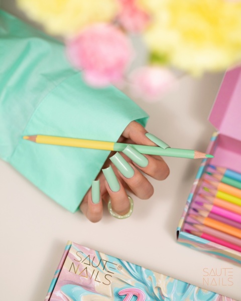 Saute Nails Lakier Hybrydowy S295 Minty Chill – pastelowa mięta