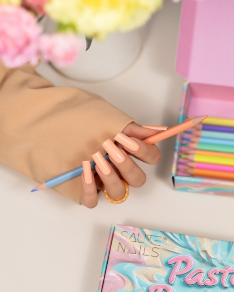 Saute Nails Lakier Hybrydowy S297 Peach Joy – pastelowa brzoskwinia