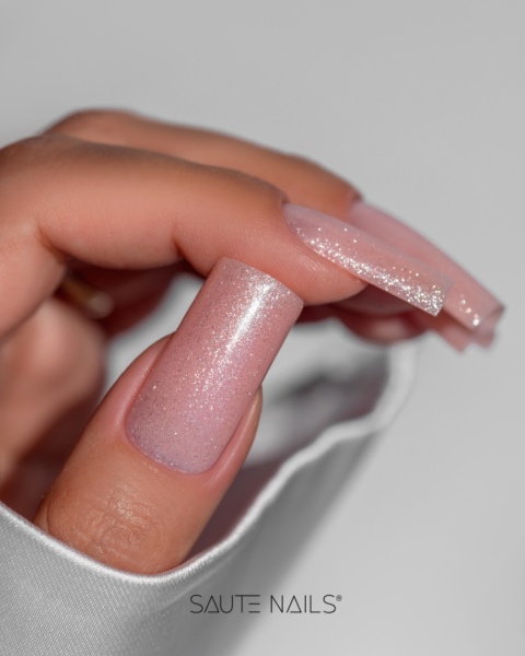 Saute Nails Lakier hybrydowy S316 Soul Touch – transparentny beż z drobiną 8ml