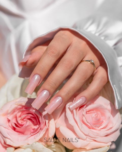 Saute Nails Lakier hybrydowy S316 Soul Touch – transparentny beż z drobiną 8ml