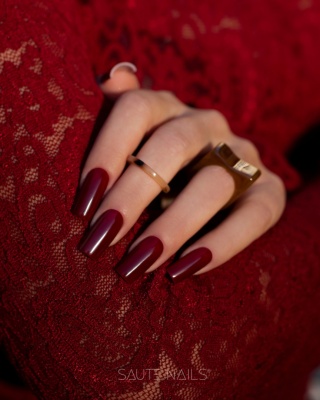 Saute Nails Lakier hybrydowy S327 Deep Cherry – głęboka wiśnia