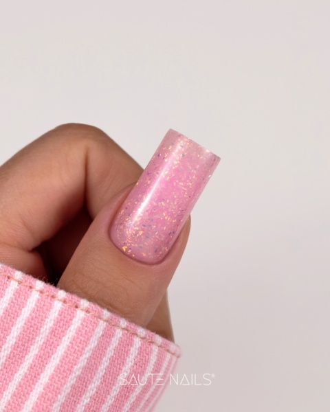 Saute Nails Żel budujący Easy Levelling PRO Shiny Rose 50g – opalizujący róż