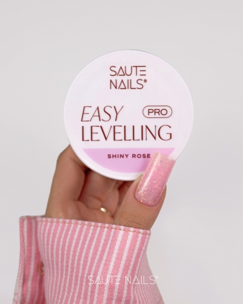 Saute Nails Żel budujący Easy Levelling PRO Shiny Rose 50g – opalizujący róż