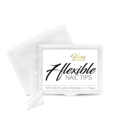 Tipsy FLEXI TIPS 7 HESSI transparentne do przedłużania paznokci 50 szt.