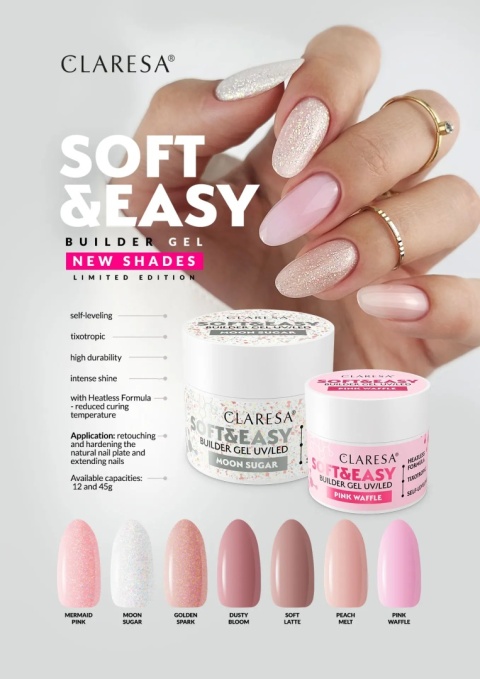 CLARESA Żel budujący Soft&Easy Dusty Bloom 45 g róż
