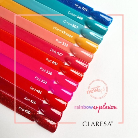 Claresa Red 400 5 g – czerwony lakier hybrydowy wpadający w pomarańcz