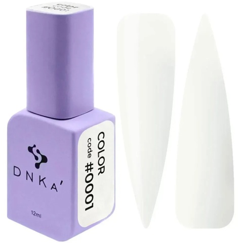 DNKa Lakier Hybrydowy Color #0001 biały mleczny 12 ml – klasyczna biel