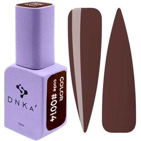 DNKa Lakier Hybrydowy Color #0014 ciemny brąz 12 ml – głęboki odcień