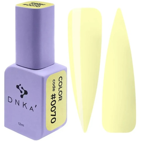 DNKa Lakier Hybrydowy Color #0070 masełkowy żółty 12 ml – pastelowy butter yellow