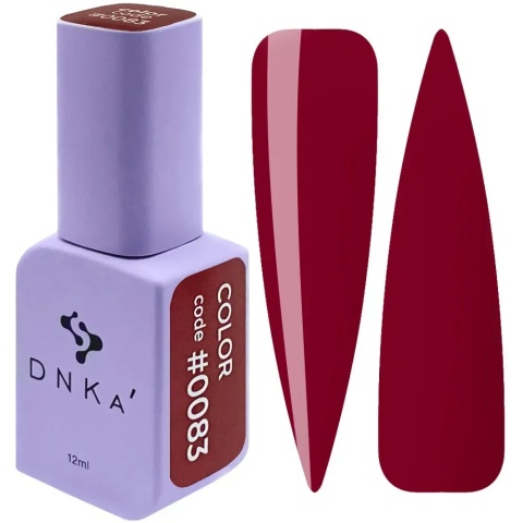 DNKa Lakier Hybrydowy Color #0083 bordowa czerwień 12 ml – głęboki elegancki odcień