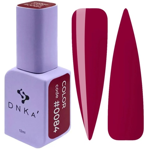 DNKa Lakier Hybrydowy Color #0084 głęboka czerwień 12 ml – intensywny elegancki odcień