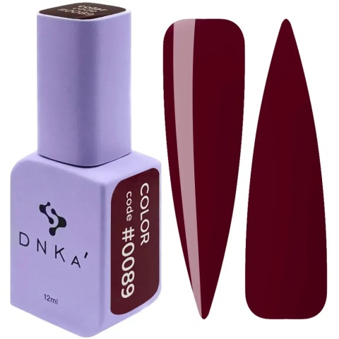 DNKa Lakier Hybrydowy Color #0089 ciemna wiśnia 12 ml – głęboki elegancki odcień