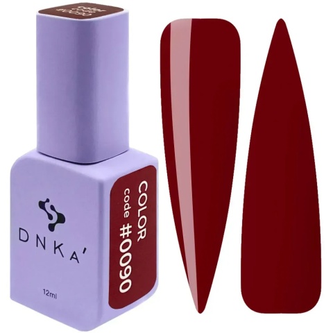 DNKa Lakier Hybrydowy Color #0090 ciemne bordo 12 ml – głęboki elegancki odcień