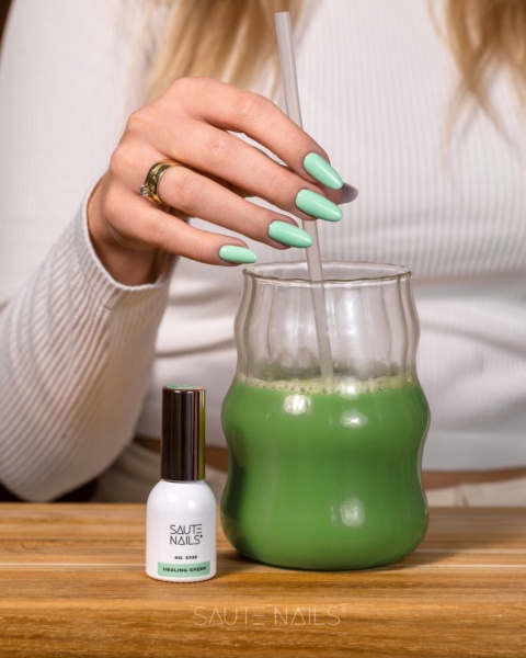 Lakier hybrydowy Saute Nails S338 Healing Green miętowy 8 ml