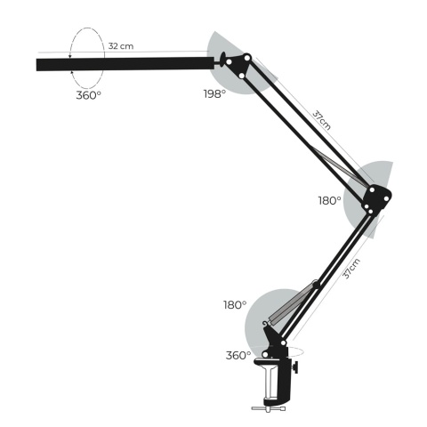 Lampka kosmetyczna biurkowa do manicure 12W biała MT-328