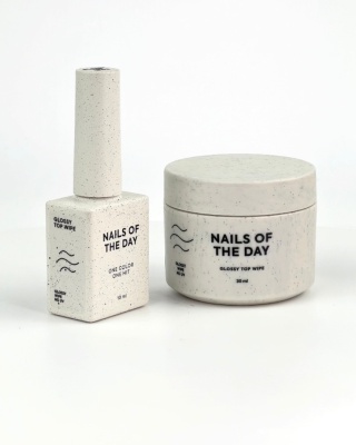 NAILSOFTHEDAY Glossy Top Wipe 10 ml – błyszczący top z lepką warstwą bez filtru UV