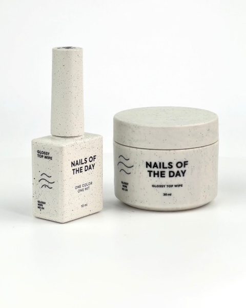 NAILSOFTHEDAY Glossy Top Wipe 10 ml – błyszczący top z lepką warstwą bez filtru UV