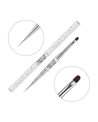 NAILSOFTHEDAY Professional Brush 2w1 Liner Oval- dwustronny pędzelek do żelu i cienkich linii
