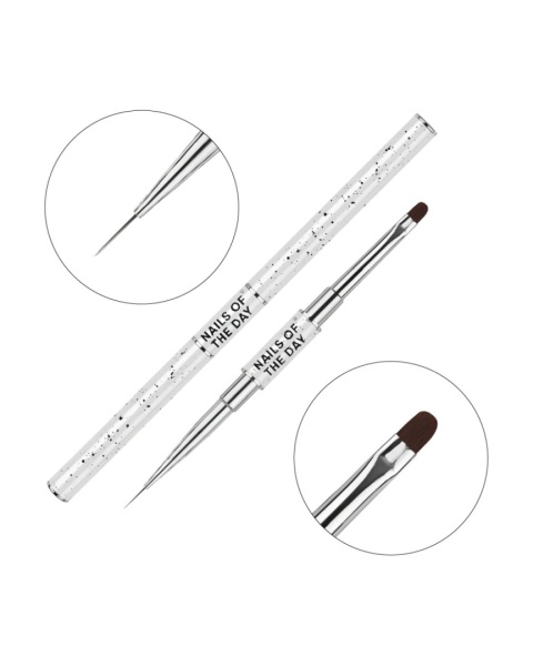 NAILSOFTHEDAY Professional Brush 2w1 Liner Oval- dwustronny pędzelek do żelu i cienkich linii