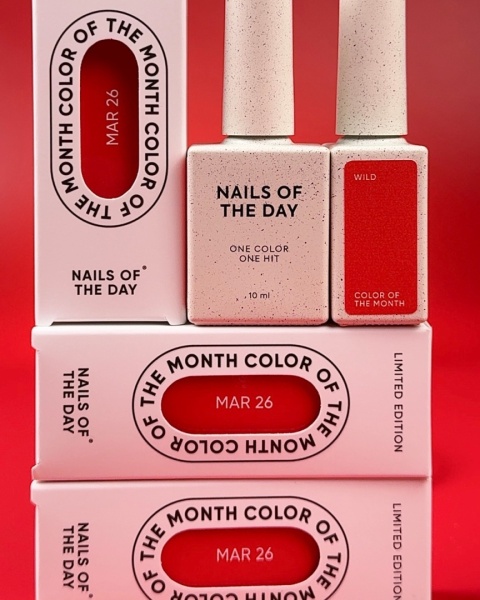 NAILSOFTHEDAY Wild March 2026 jaskrawa czerwień 10ml