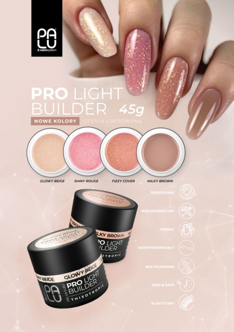 PALU Pro Light Builder Gel Glowy Beige 45 g żel budujący