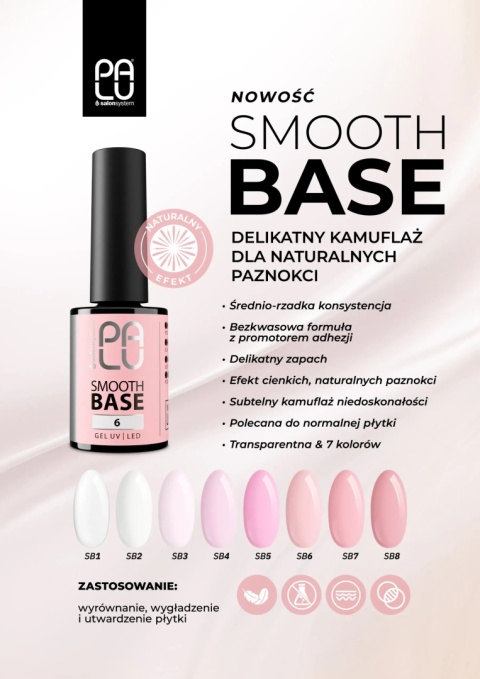 PALU Smooth Base 5 11g – słodki róż baza hybrydowa