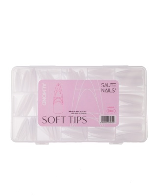Saute Nails Tipsy do paznokci Soft Tips Almond transparentne 360 szt. 15 rozmiarów