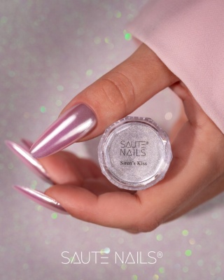 Saute Nails pyłek do paznokci Siren’s Kiss efekt lustra srebrny do stylizacji