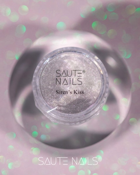 Saute Nails pyłek do paznokci Siren’s Kiss efekt lustra srebrny do stylizacji