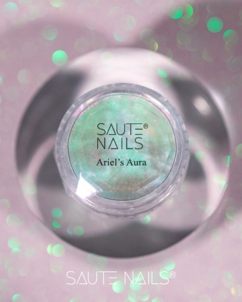 Saute Nails pyłek do paznokci Ariel’s Aura efekt tafli szkła różowy połysk