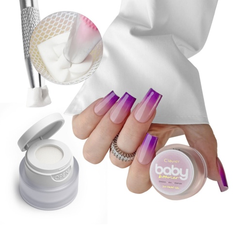 Clavier Baby Boomer żel 3w1 R12 Plum ombre art stamps 3g