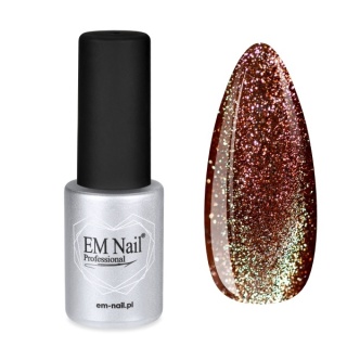 EM Nail Cat Eye 7D 22 Night Jewel brąz ze złotem