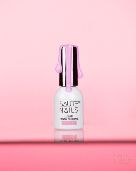 Saute Nails Luxury Candy Pink Base 8 ml – cukierkowa różowa baza hybrydowa 70% krycia