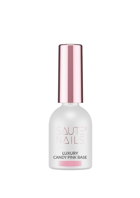 Saute Nails Luxury Candy Pink Base 8 ml – cukierkowa różowa baza hybrydowa 70% krycia