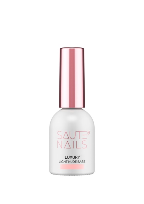 Saute Nails Luxury Light Nude Base 8 ml – neutralna baza hybrydowa nude z różowym podtonem