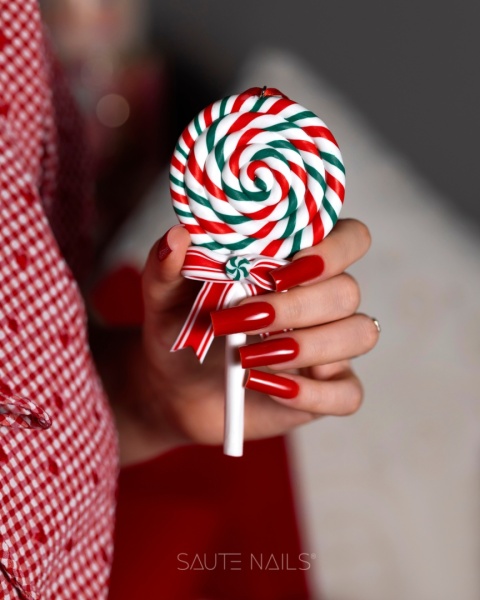 Saute Nails S334 Candy Flame ceglasta czerwień lakier hybrydowy