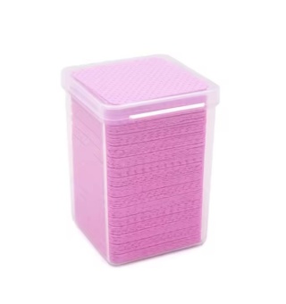 Waciki perforowane bezpyłowe 200 szt. różowe w pudełku