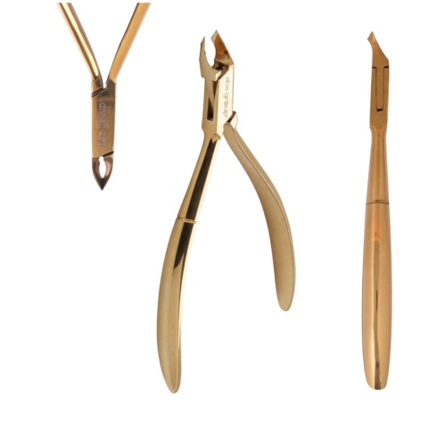 Aba Group Cążki do skórek - jednosprężynowe, złote, 5mm (1130)