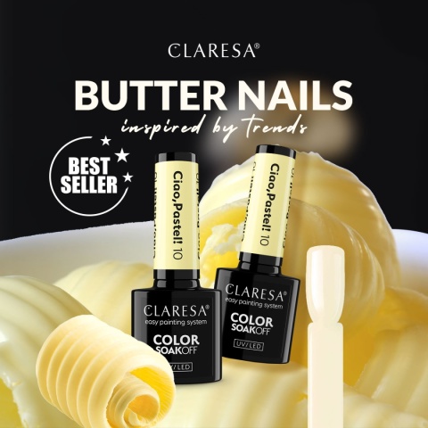 Claresa Lakier hybrydowy Ciao, Pastel! 10 – 5g pastelowy żółty, masełko