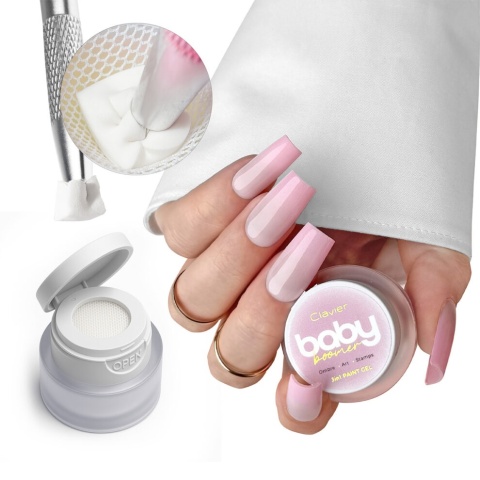 Clavier Nailsology Baby Boomer żel 3w1 P04 Pinkellé 3g – jasny róż ombre