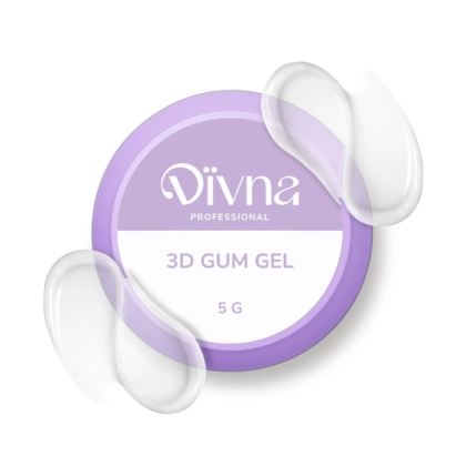 DIVNA 3D Gum Gel Clear 5 g przezroczysty żel do zdobień